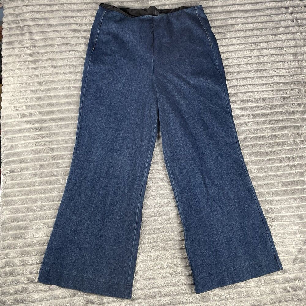 Lysse Womens 2X Denim Trouser Crop Wide Leg Stretch Pull-on Jeans Comfort